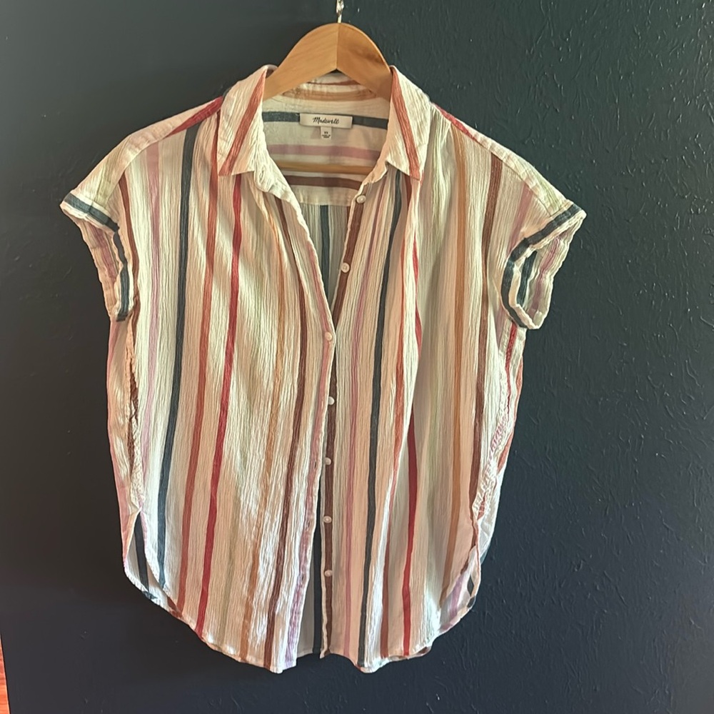 Madewell Side-Slit Stripes Tunic Top